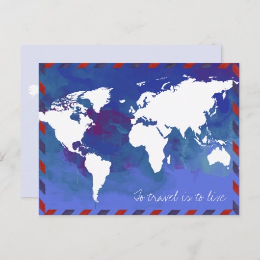 Reizen is wonen / wereldkaart briefkaart (Voorkant / Achterkant)