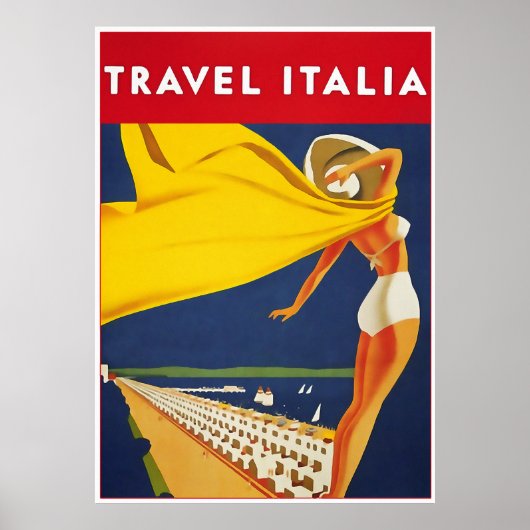 Reizen Italia, Vintage Travel Poster (Voorkant)