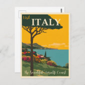 Reizen Italië, kunst illustratie, Briefkaart (Voorkant / Achterkant)