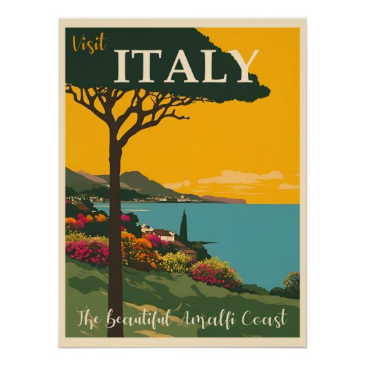 Reizen Italië, kunst illustratie, Perfect Poster (Voorkant)