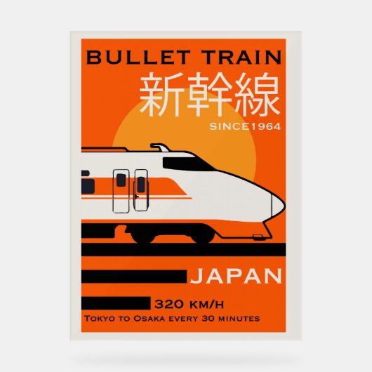 Reizen Japan Bullet Train Shinkansen Acryl Bord (Voorkant)