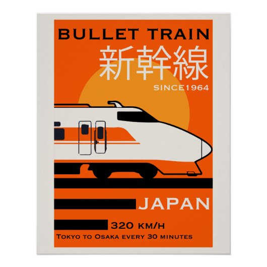 Reizen Japan Bullet Train Shinkansen Perfect Poster (Voorkant)