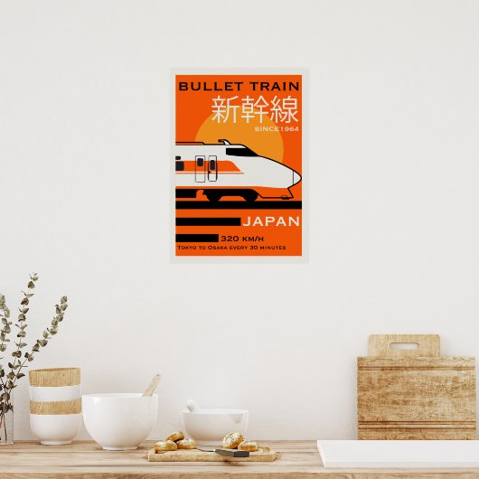 Reizen Japan Bullet Train Shinkansen Poster (Keuken)