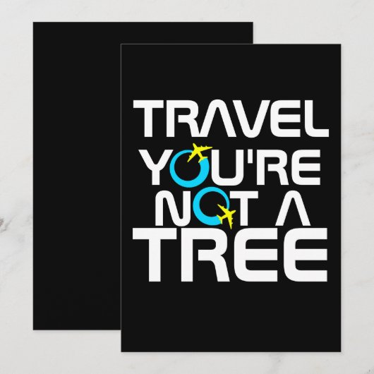 Reizen Je bent geen boomvakantie toeristische reis Bedankkaart (Voorkant / Achterkant)
