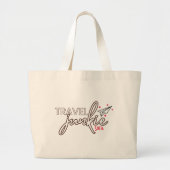 Reizen Junkie, Meisjes Weekend Reis Gepersonalisee Grote Tote Bag (Voorkant)