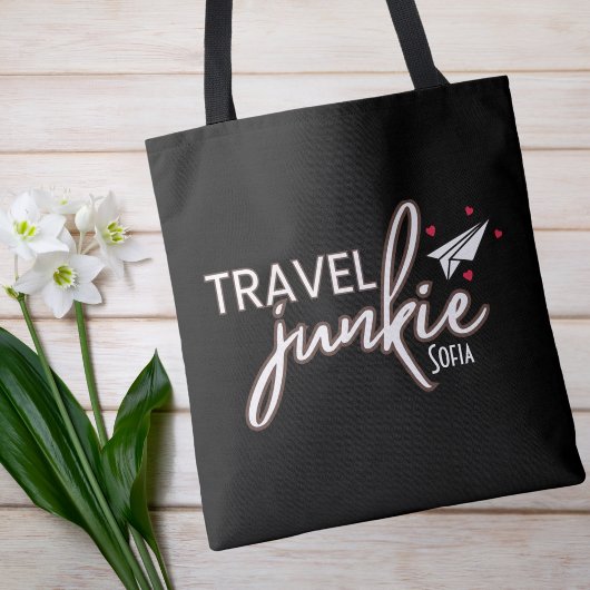 Reizen Junkie, Meisjes Weekend Reis Gepersonalisee Tote Bag
