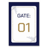 Reizen Kalligrafie Boarding Pass Bruiloft Kaart (Voorkant)