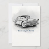 Reizen Klassieke Auto Wordt 60 Jaar Kaart (Achterkant)