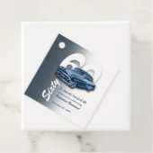 Reizen Klassieke Blauwe Auto Wordt 60 Jaar Bedankjes Labels (In situ)