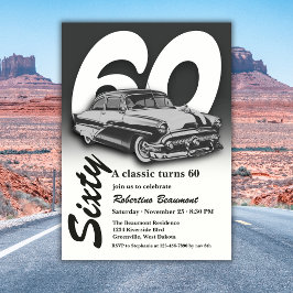 Reizen Klassieke Grijze Auto Wordt 60 Jaar Kaart