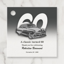 Reizen Klassieke Groene Auto Wordt 60 Jaar Bedankjes Labels