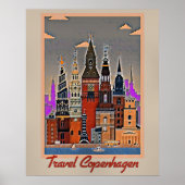 Reizen Kopenhagen, Denemarken Poster (Voorkant)