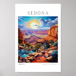 Reizen kunst aan de muur Sedona Arizona woestijnku Poster