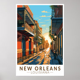 Reizen Kunst New Orleans Louisiana Franse Wijk Poster