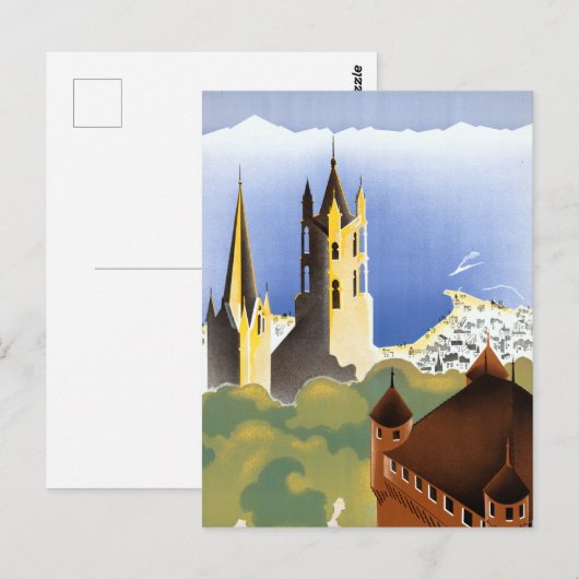 reizen Lausanne-Ouchy Zwitserland Briefkaart (Voorkant / Achterkant)