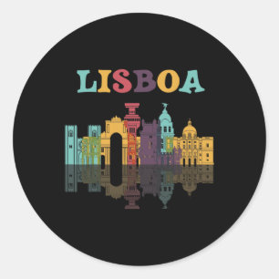 Reizen Lisboa Portugal Vakantie familie Europees T Ronde Sticker