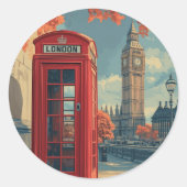 reizen Londen Ronde Sticker (Voorkant)