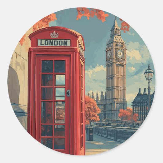  reizen Londen Ronde Sticker (Voorkant)