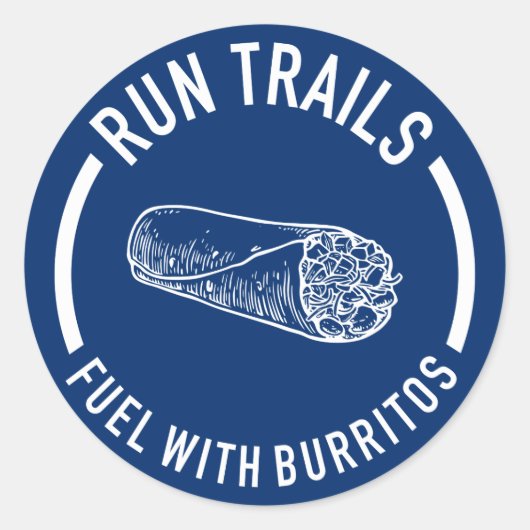 Reizen lopen, brandstof met Burritos Ronde Sticker (Voorkant)