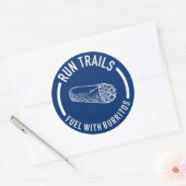 Reizen lopen, brandstof met Burritos Ronde Sticker (Envelop)