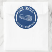 Reizen lopen, brandstof met Burritos Ronde Sticker (Tas)