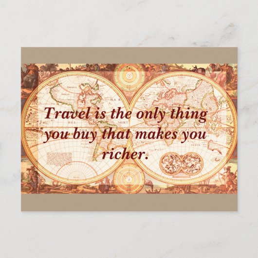 Reizen maakt je rijker - briefkaart (Voorkant)