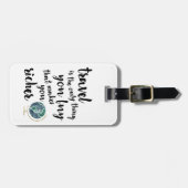 Reizen maakt u rijker Bagagelabel van het Citaat (Voorkant horizontaal)