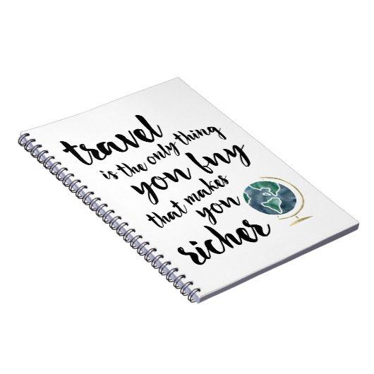 Reizen maakt u rijker Notitieboek van het Citaat (Rechterzijde)