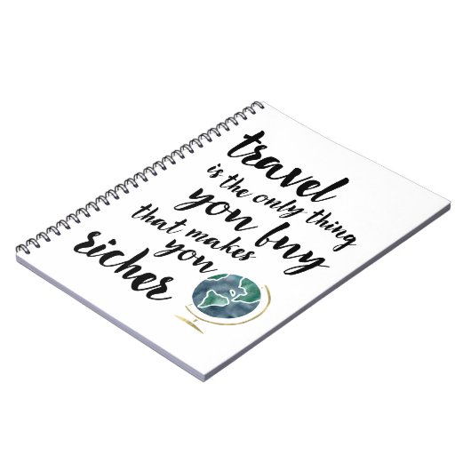 Reizen maakt u rijker Notitieboek van het Citaat (Linkerzijde)