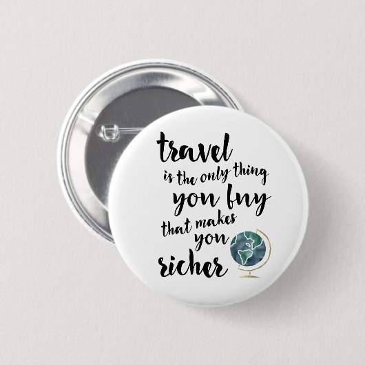 Reizen maakt u rijkere Button (Voorkant /achterkant)