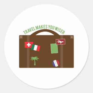 Reizen maakt wijzer ronde sticker