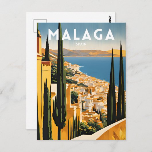 Reizen Malaga Spanje Briefkaart (Voorkant / Achterkant)