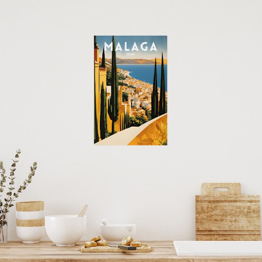 Reizen Malaga Spanje Poster (Keuken)