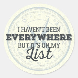 Reizen meer kompas stempel motivatie offerte ronde sticker