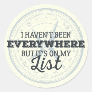 Reizen meer kompas stempel motivatie offerte ronde sticker