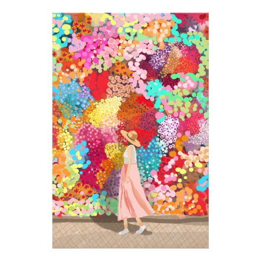 Reizen meisje kleurrijk foto afdruk (Voorkant)