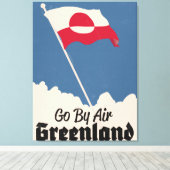 Reizen met Air Greenland Canvas Afdruk (Insitu (Houten vloer))