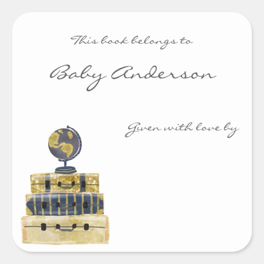 Reizen met Baby shower beklede sticker (Voorkant)