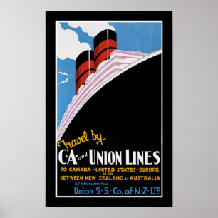 Reizen met CA en Union Lines Poster
