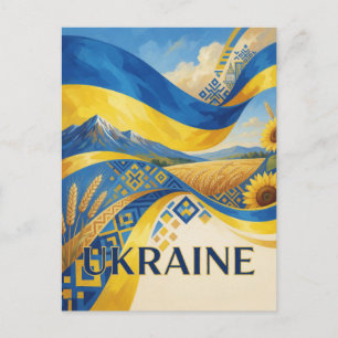 Reizen met de nationale vlagkleuren van OEKRAÏNE Briefkaart