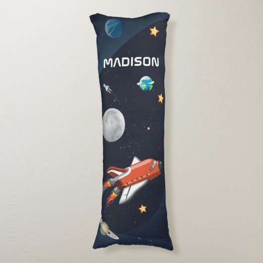 Reizen met de Outer Space Shuttle in Galaxy Gepers Lichaamskussen (Voorkant Verticaal)