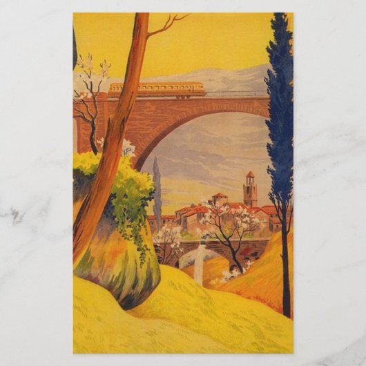 Reizen met de vintage Franse spoorwegen Briefpapier (Voorkant)