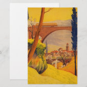 Reizen met de vintage Franse spoorwegen Briefpapier (Voorkant / Achterkant)