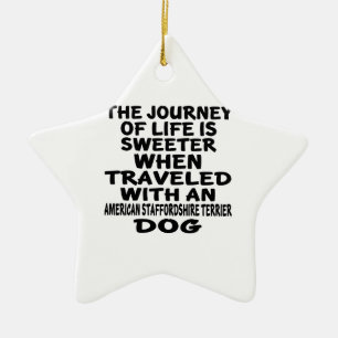 Reizen met een Amerikaanse Staffordshire Terrier L Keramisch Ornament