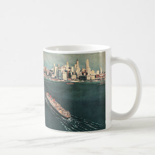 Reizen met een cruiseschip naar New York City in v Koffiemok