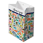 Reizen met een middelgrote cadeautas ter wereld (Voorkant Gekanteld)