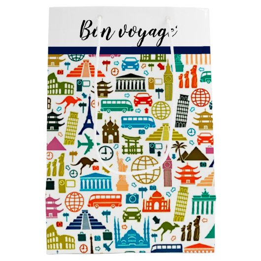 Reizen met een middelgrote cadeautas ter wereld (Achterkant)