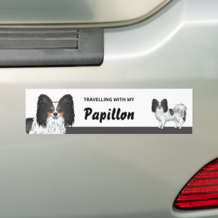 Reizen Met Mijn Driekleurige Papillon Hond Bumpersticker
