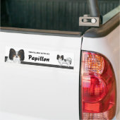 Reizen Met Mijn Driekleurige Papillon Hond Bumpersticker (Op Truck)