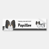 Reizen Met Mijn Driekleurige Papillon Hond Bumpersticker (Voorkant)